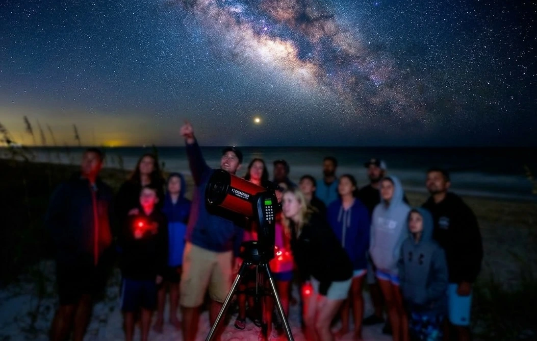 StarCoast telescope setup on the beach