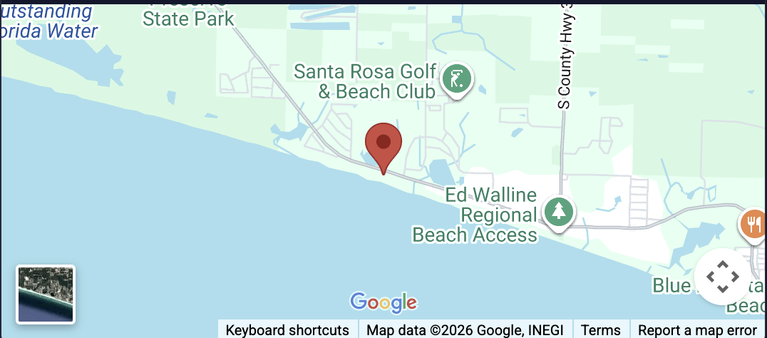 Map screenshot for Dune Allen Beach Access at 5755 W County Hwy 30A
