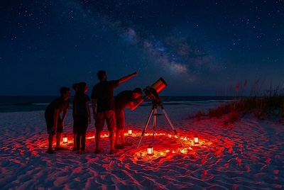 Stephen showing guests the night sky